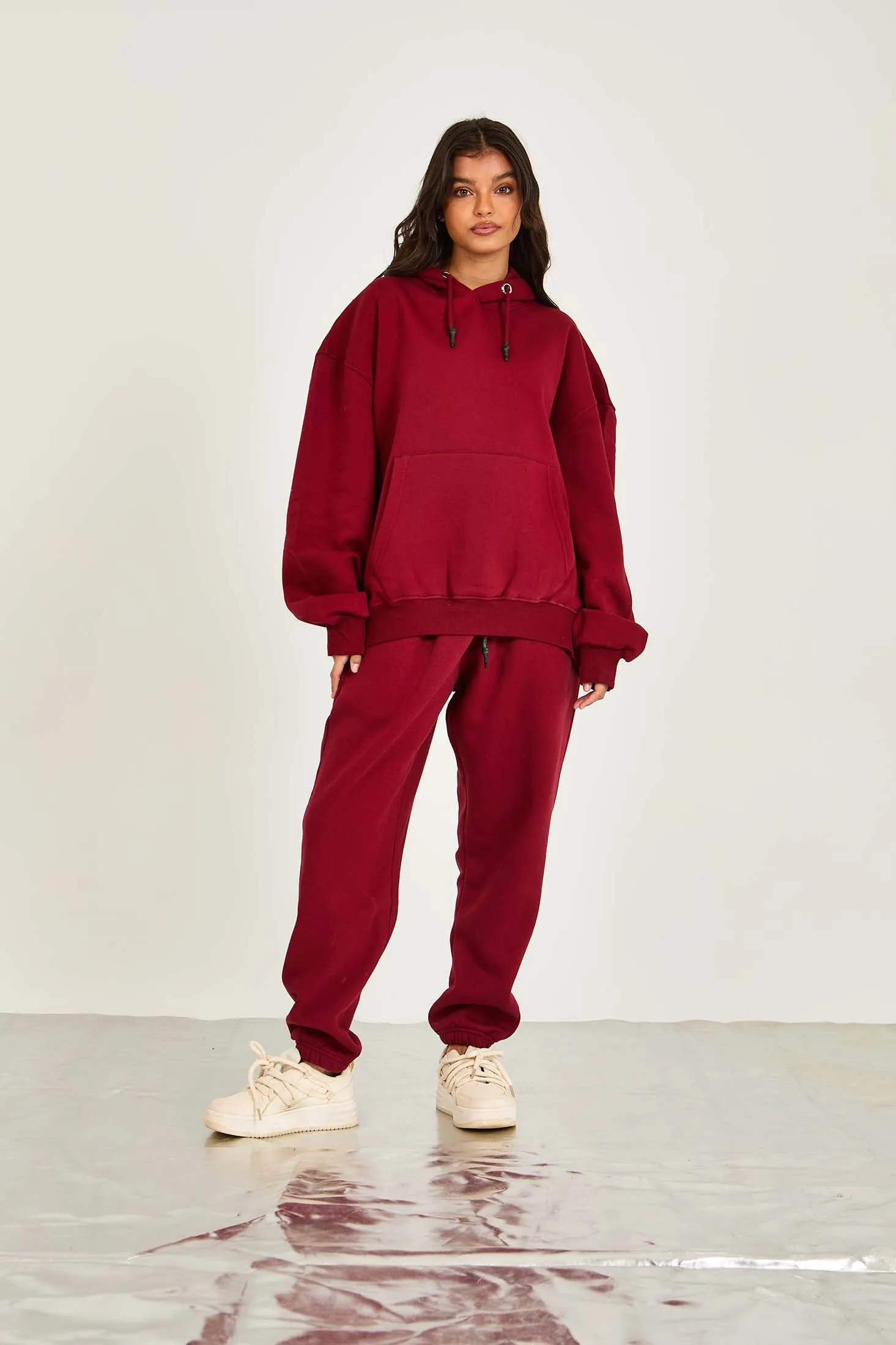 Unisex Loose Fit Sweat Pant Burgundy