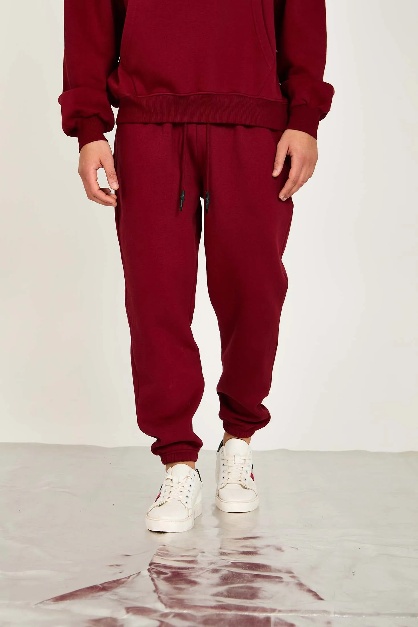 Unisex Loose Fit Sweat Pant Burgundy