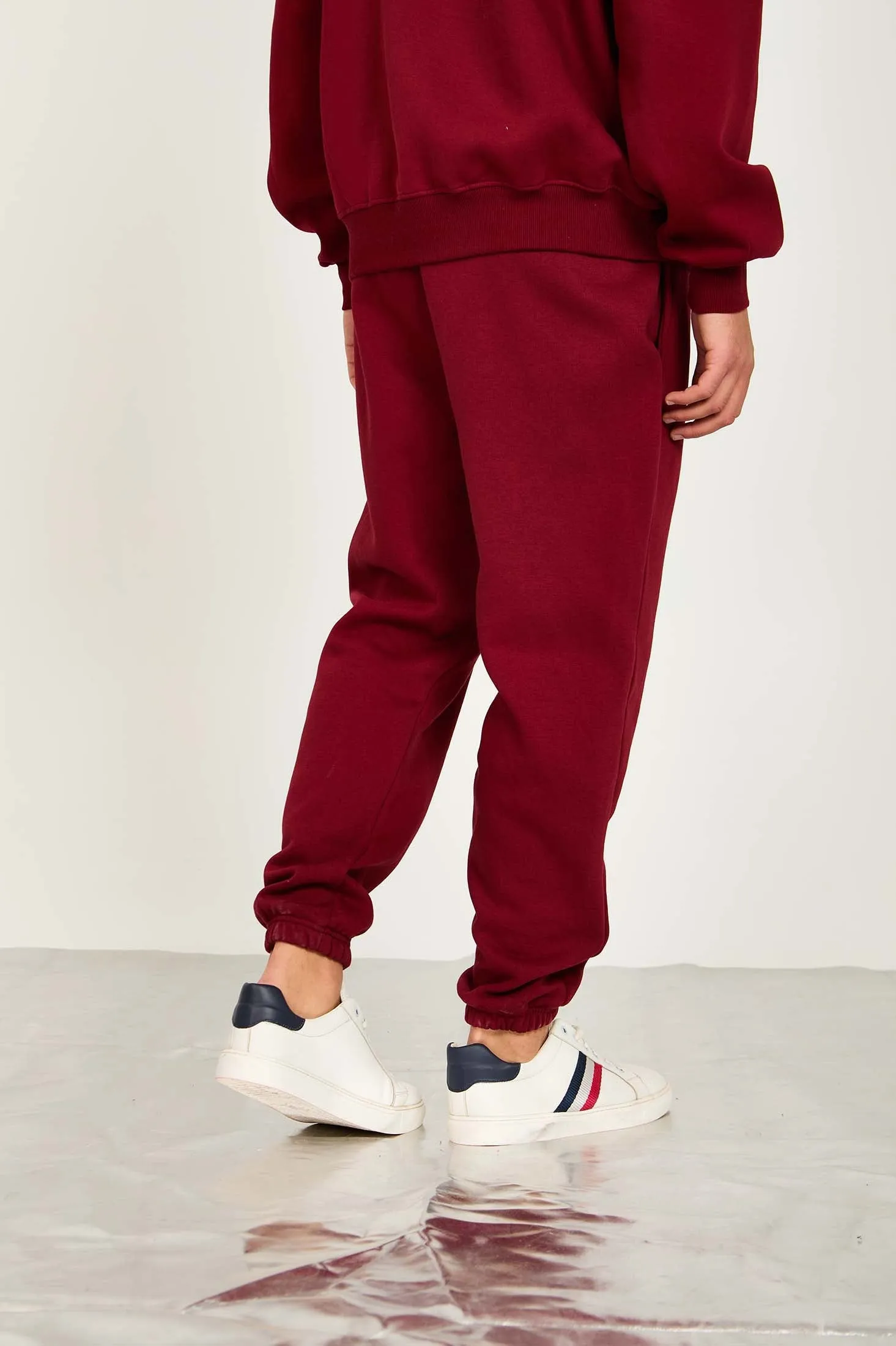 Unisex Loose Fit Sweat Pant Burgundy