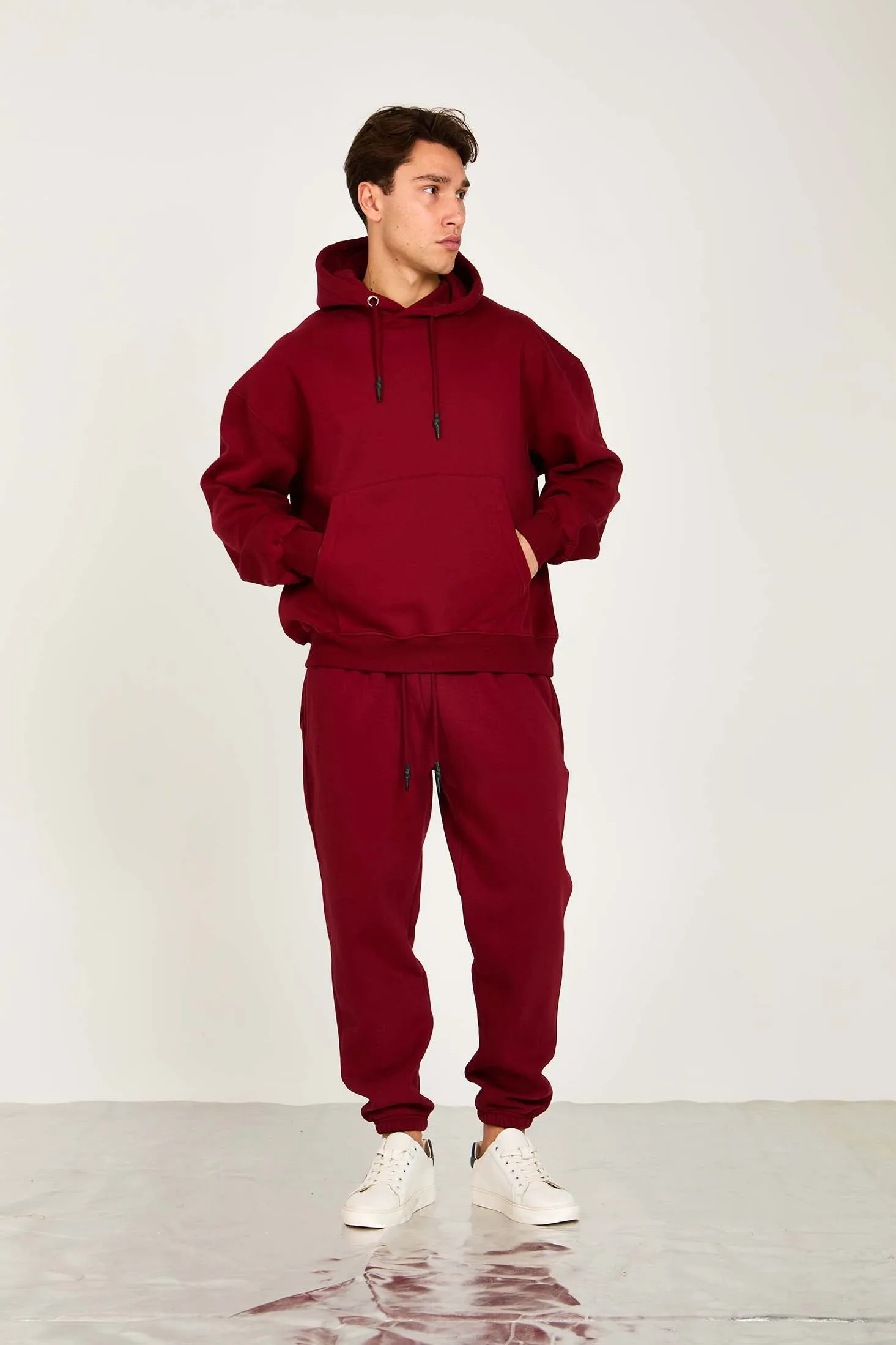 Unisex Loose Fit Sweat Pant Burgundy