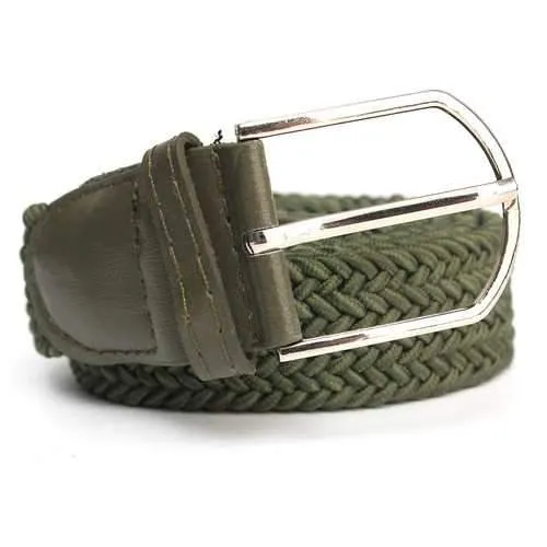 Unisex Men Women Elastic Woven Stretch Canvas Pin Buckle Belt Pants Strip
