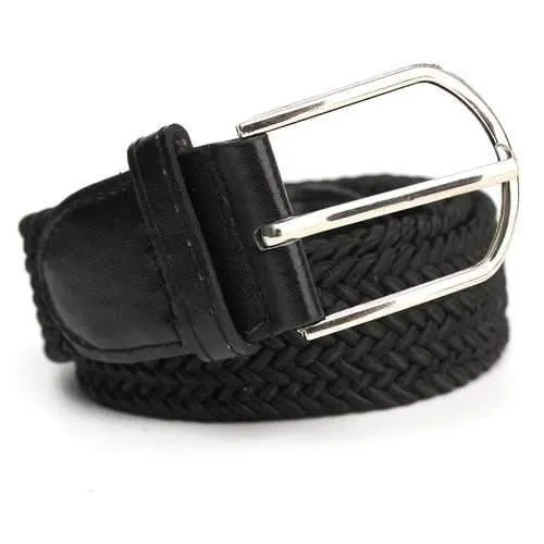 Unisex Men Women Elastic Woven Stretch Canvas Pin Buckle Belt Pants Strip