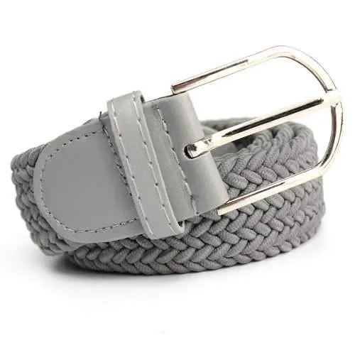 Unisex Men Women Elastic Woven Stretch Canvas Pin Buckle Belt Pants Strip