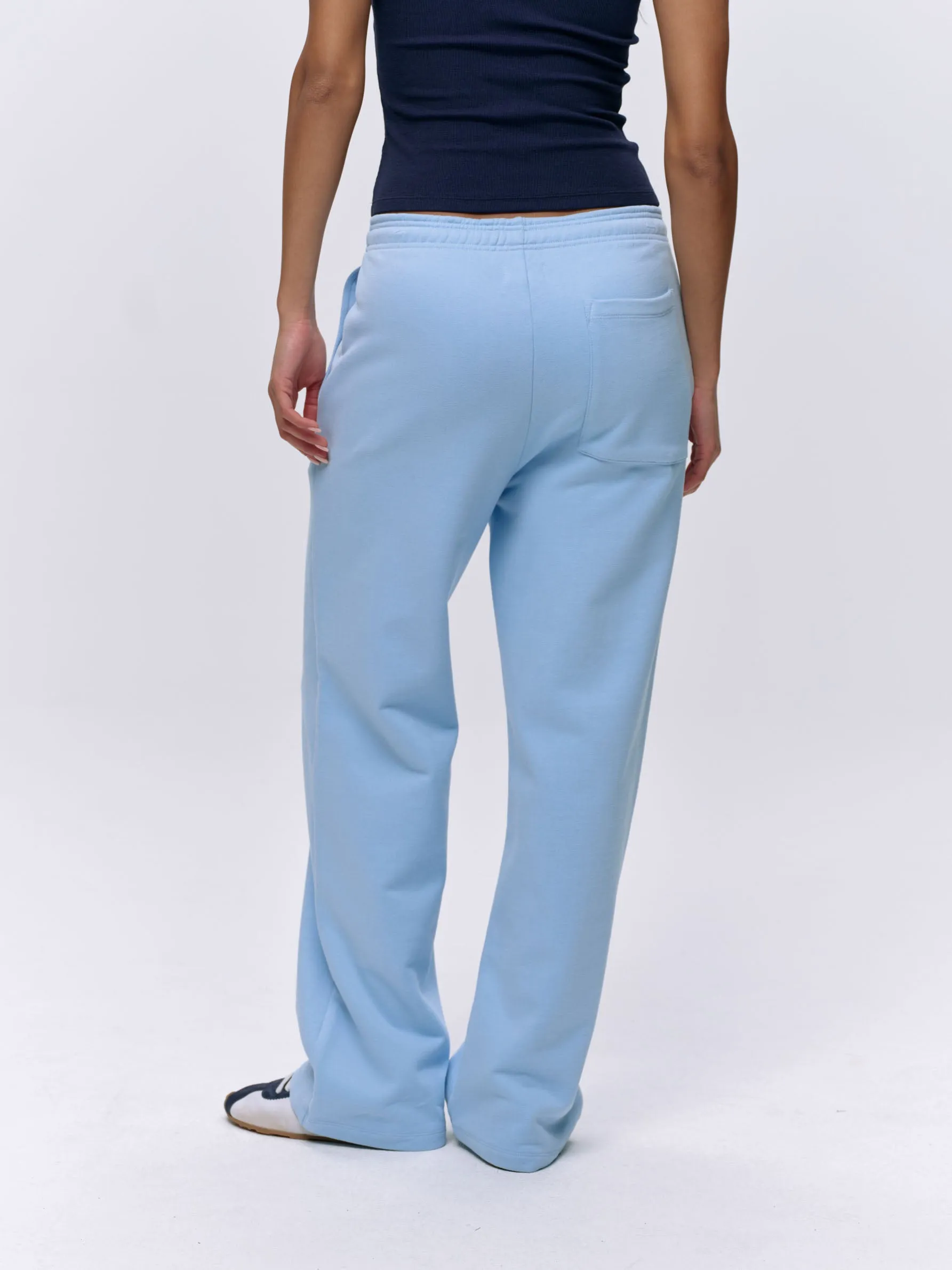 Varsity Straight Leg Sweatpants - Powder Blue/Navy Blue