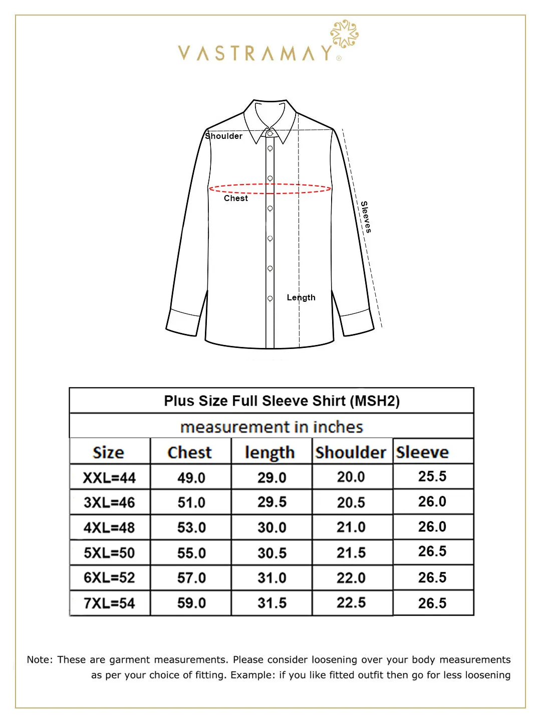 VASTRAMAY Men's Plus Size Golden Silk Blend Ethnic Shirt