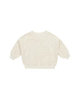 VELOUR RELAXED SWEATSHIRT || POLKA DOT