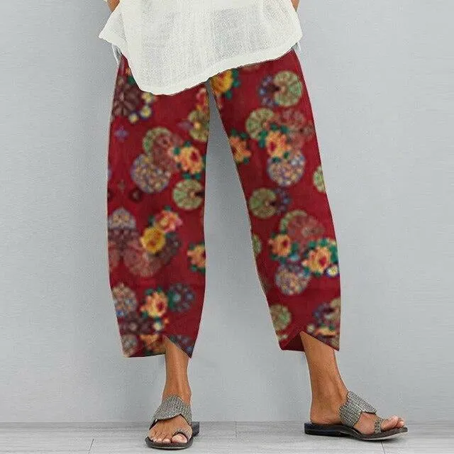 Vintage Printed Loose Pants
