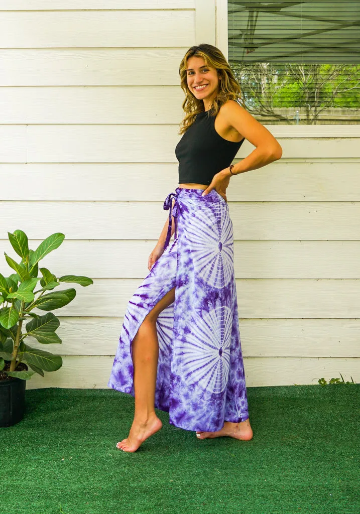 Violet Dream Tie-Dye Wrap Flow Pants