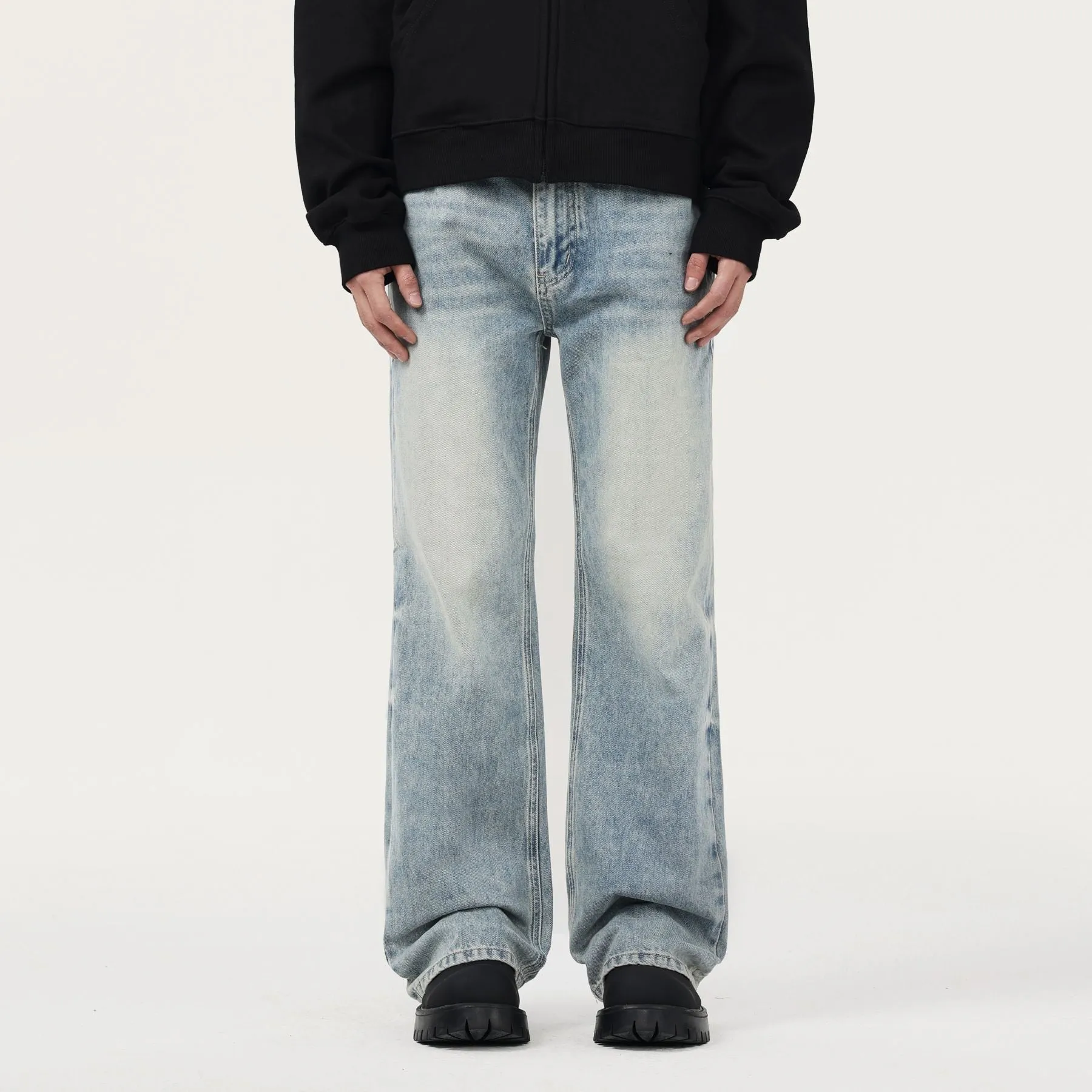 Washed Blue Bootcut Jeans
