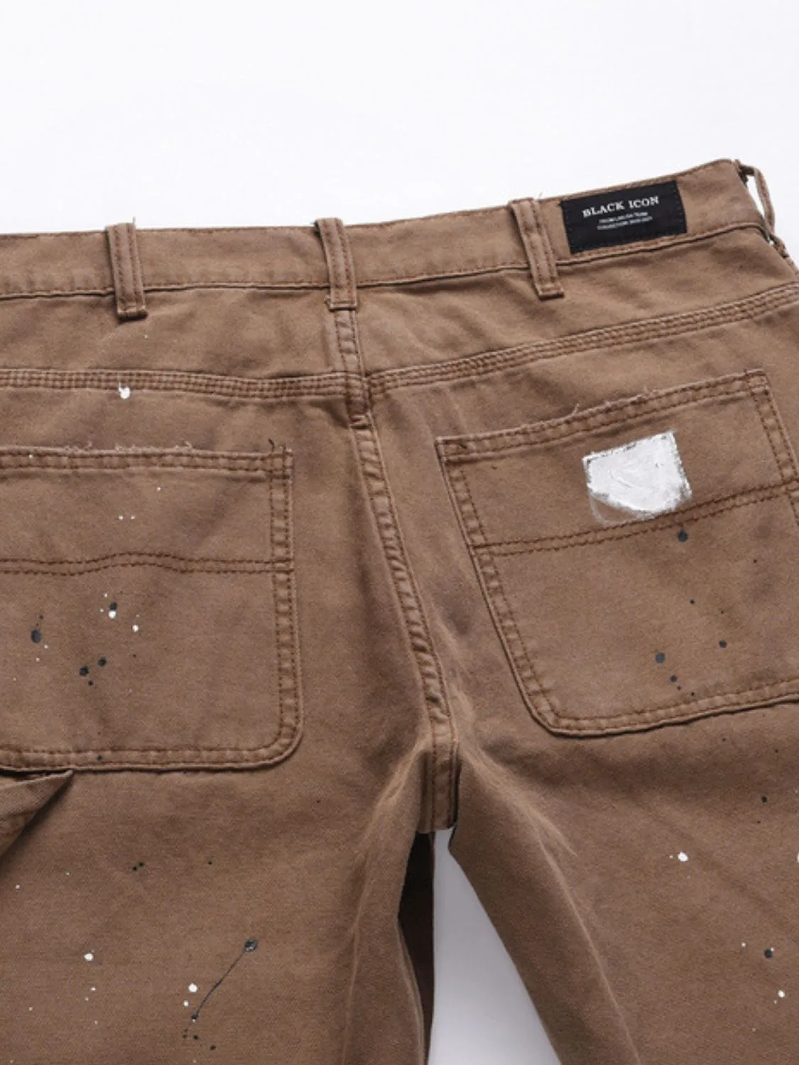 Washed Bootcut Cargo Jeans