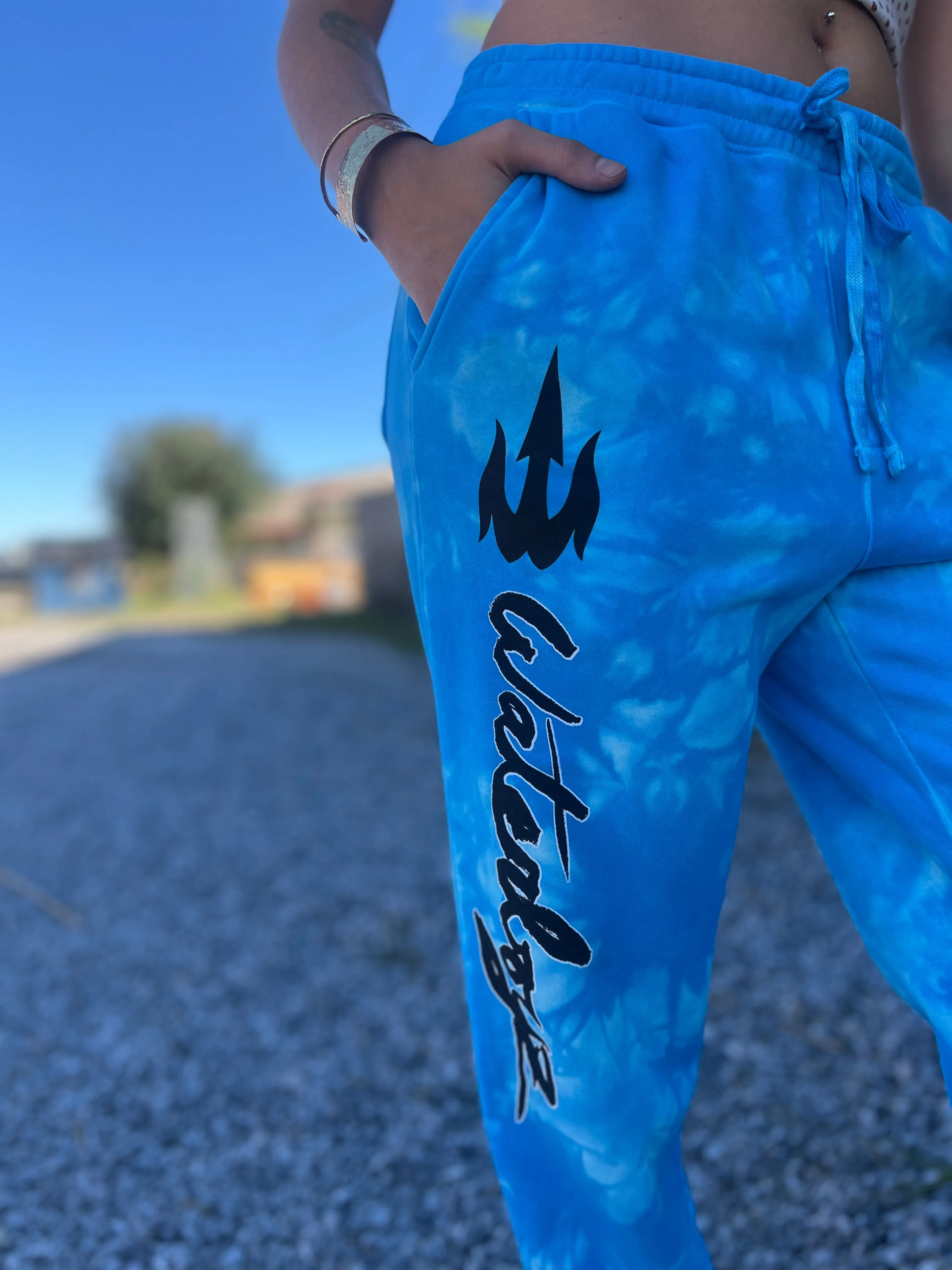 Waterboyz TieDye Fleece Sweat Pant Aqua