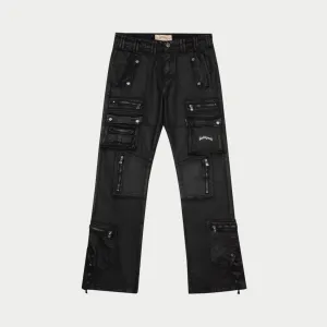 Wax Flare Premium Cargo Pants (Black)
