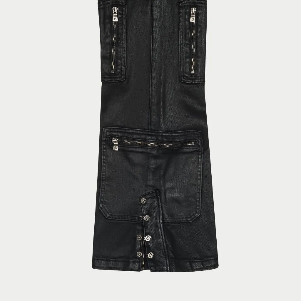 Wax Flare Premium Cargo Pants (Black)