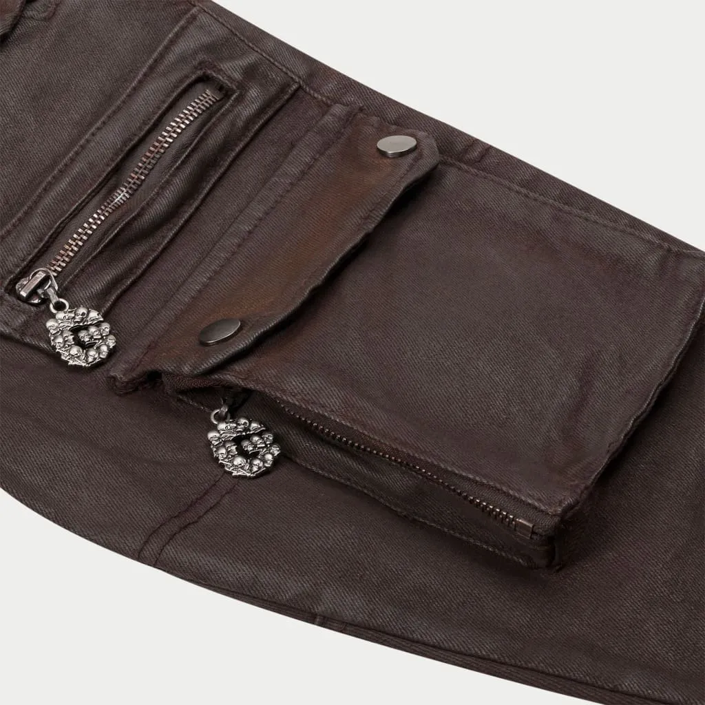Wax Flare Premium Cargo Pants (Brown)