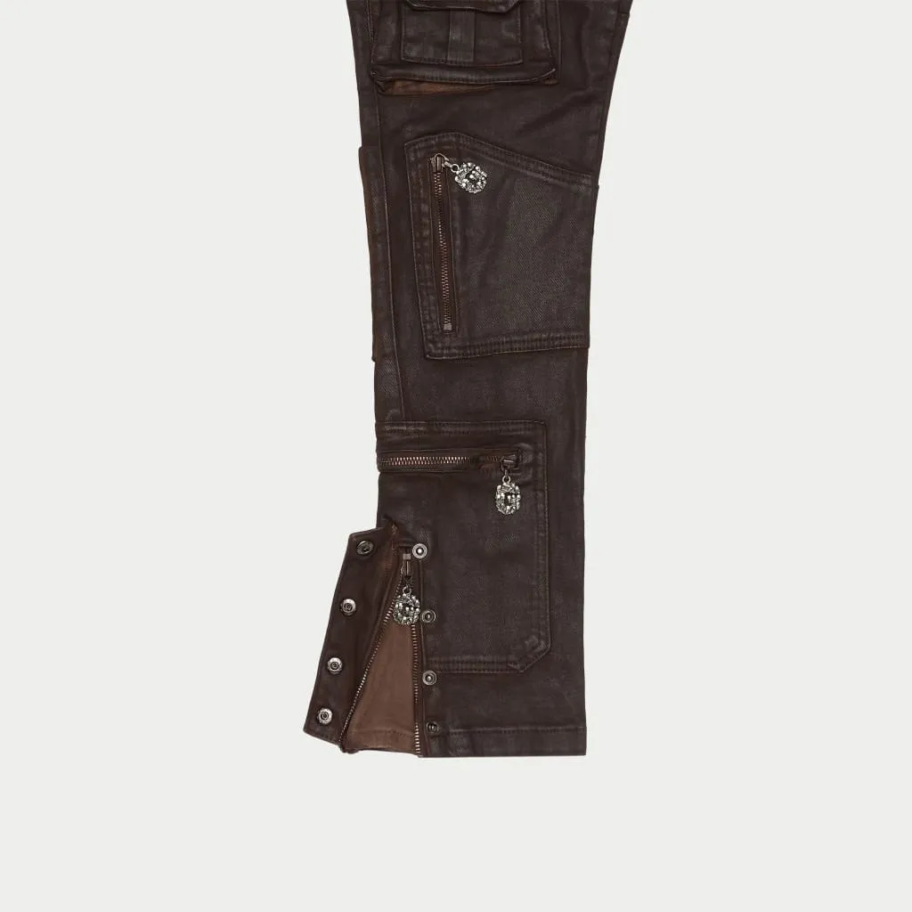 Wax Flare Premium Cargo Pants (Brown)