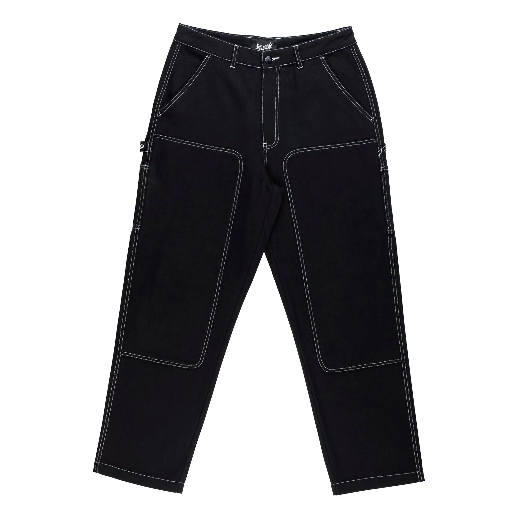 Welcome - Brace Double Knee Canvas Carpenter Mens Pants Black