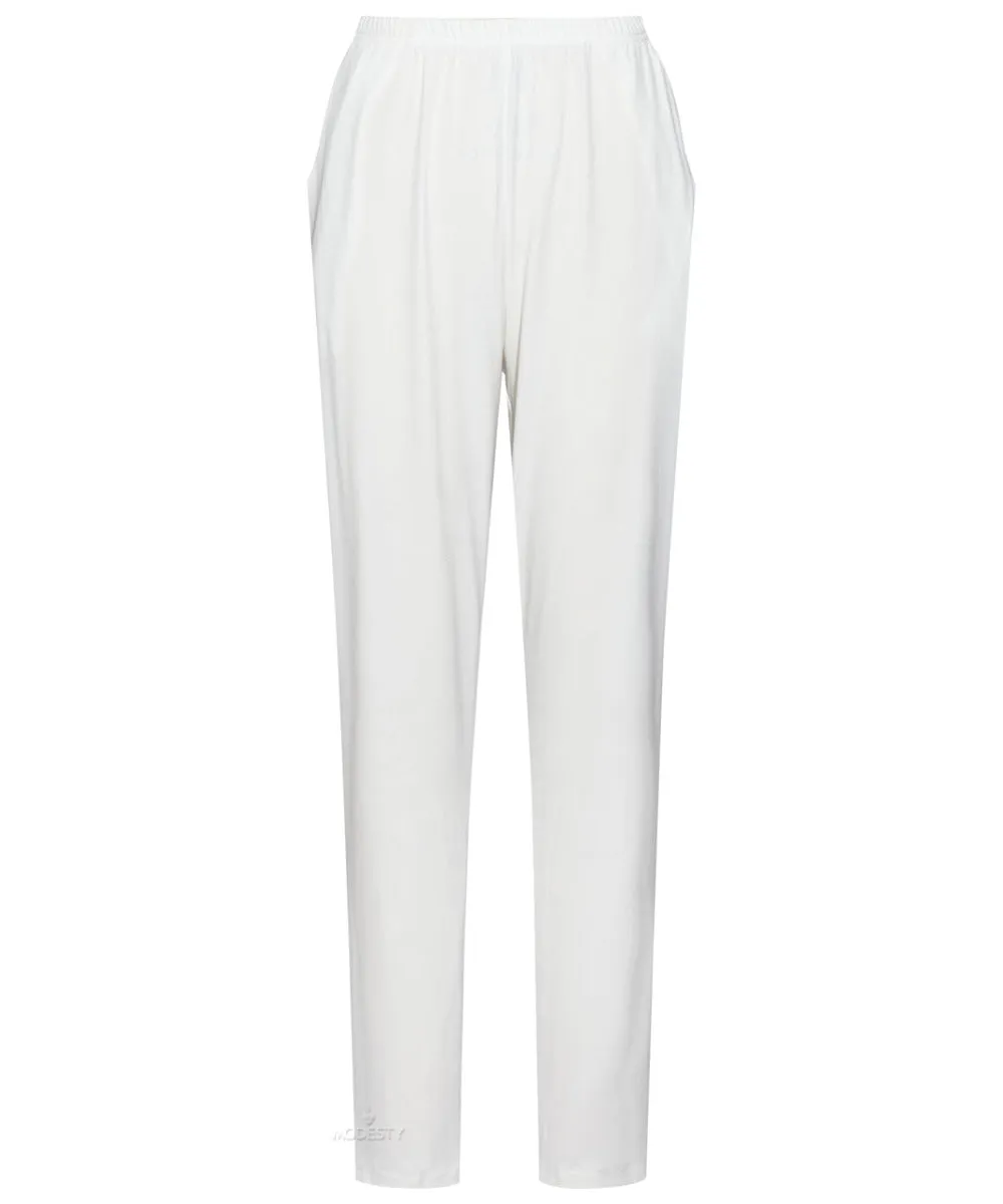 White Jersey Trousers