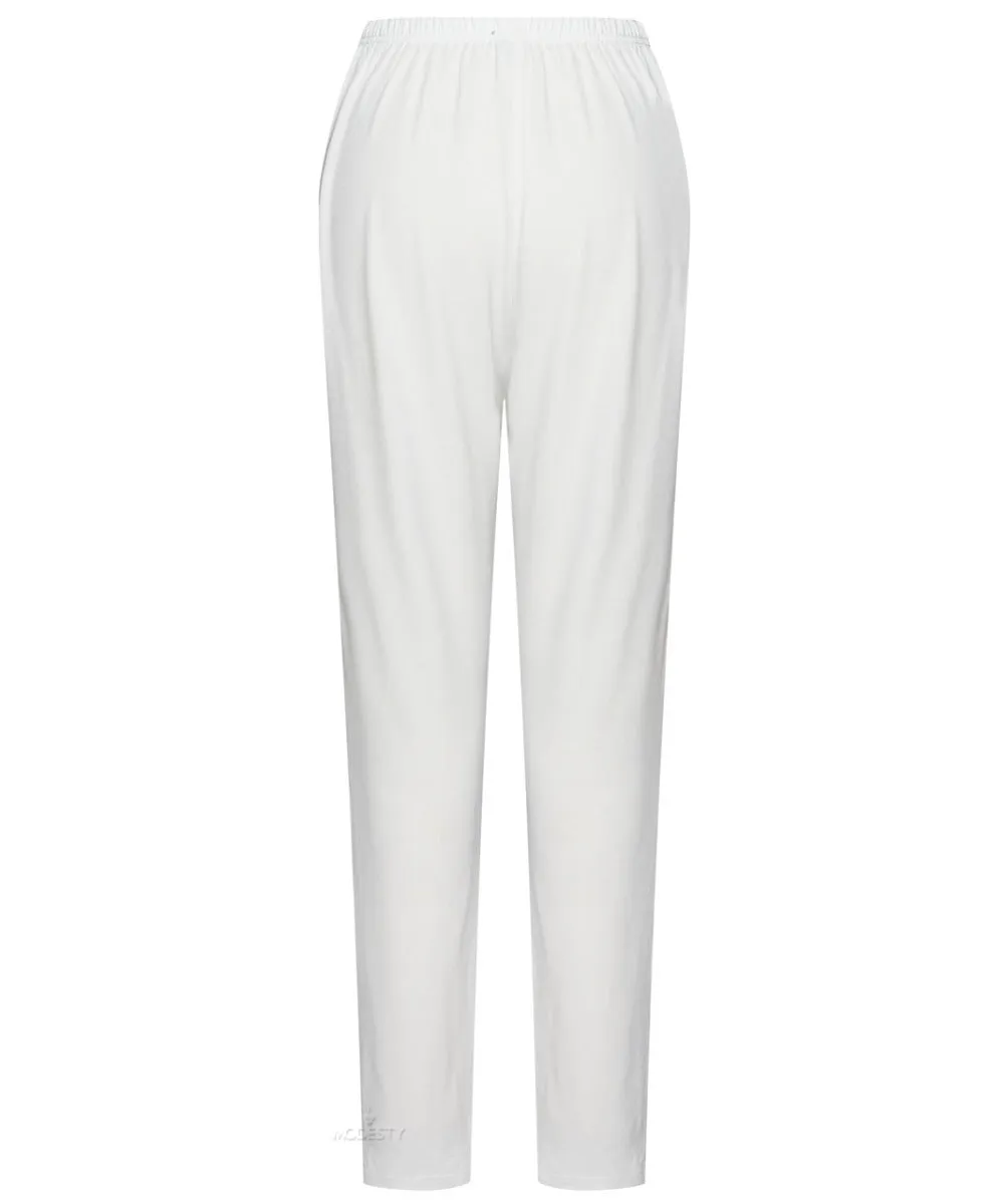 White Jersey Trousers