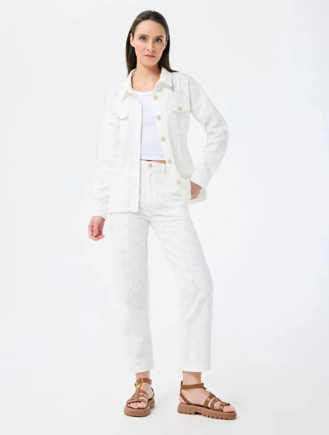 White Lace Pants