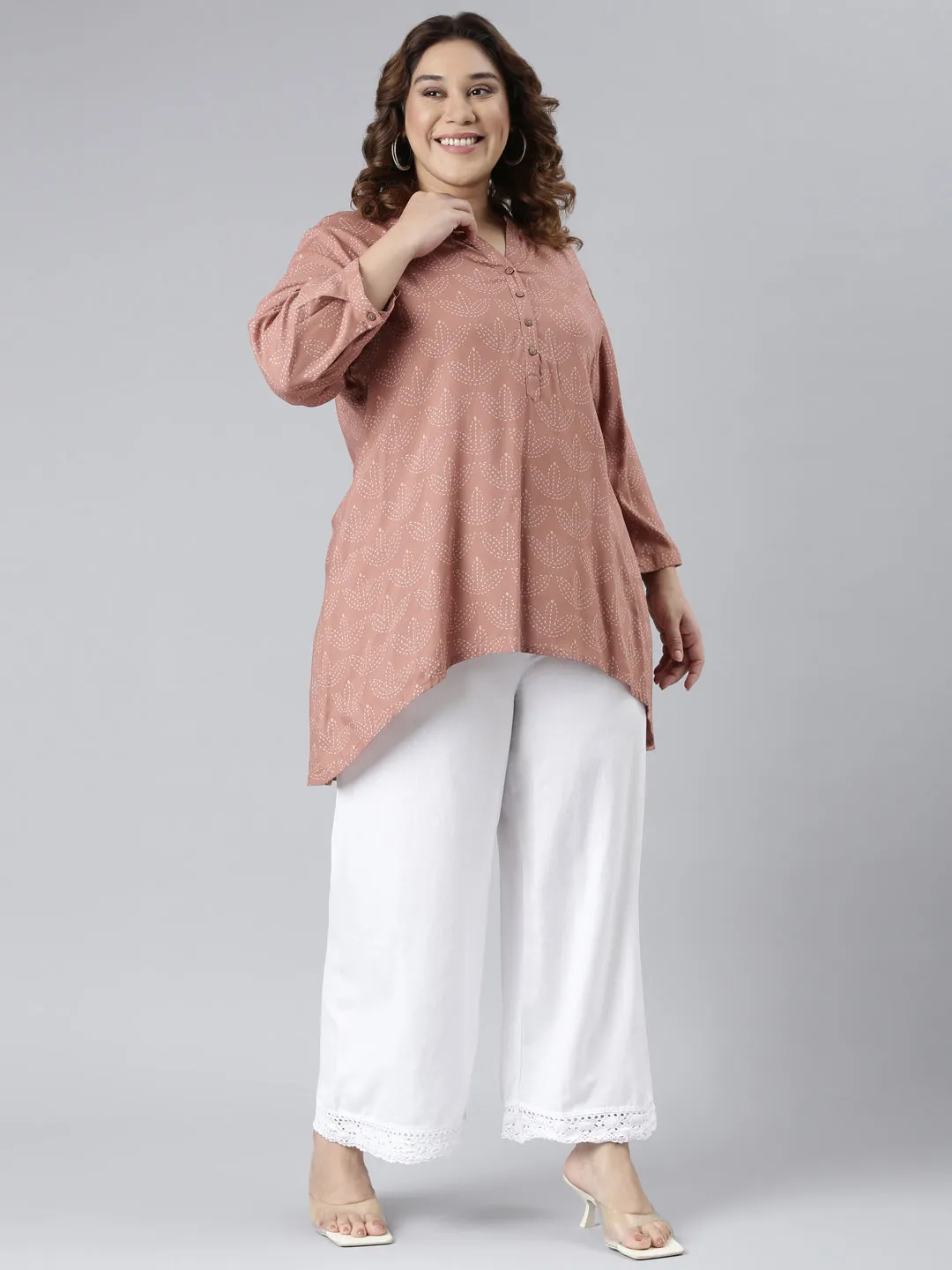 White Linen Lace Palazzo