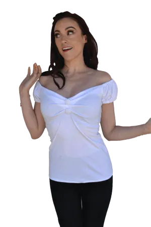 White Pin-Up Button Top