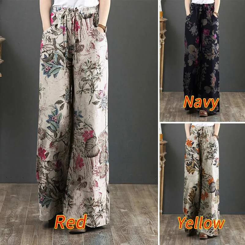 Wide Leg Floral Pants - 2 prints