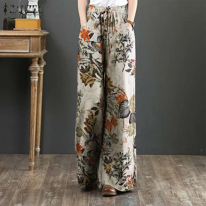 Wide Leg Floral Pants - 2 prints
