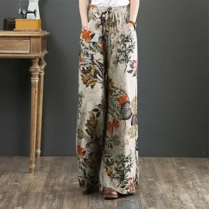 Wide Leg Floral Pants - 2 prints