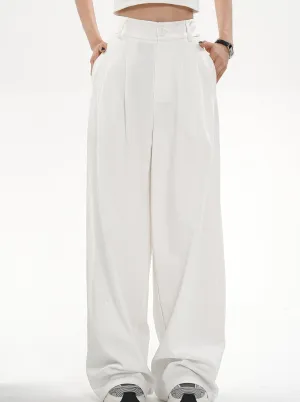 Wide-Leg Palazzo Pants - High-Waisted Loose Fit Trousers