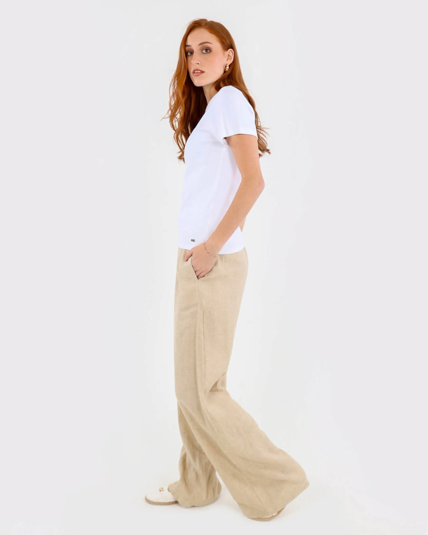 Wide Leg Pull On Pants