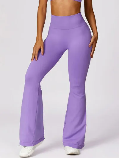 Wide Waistband High Waist Bootcut Pants