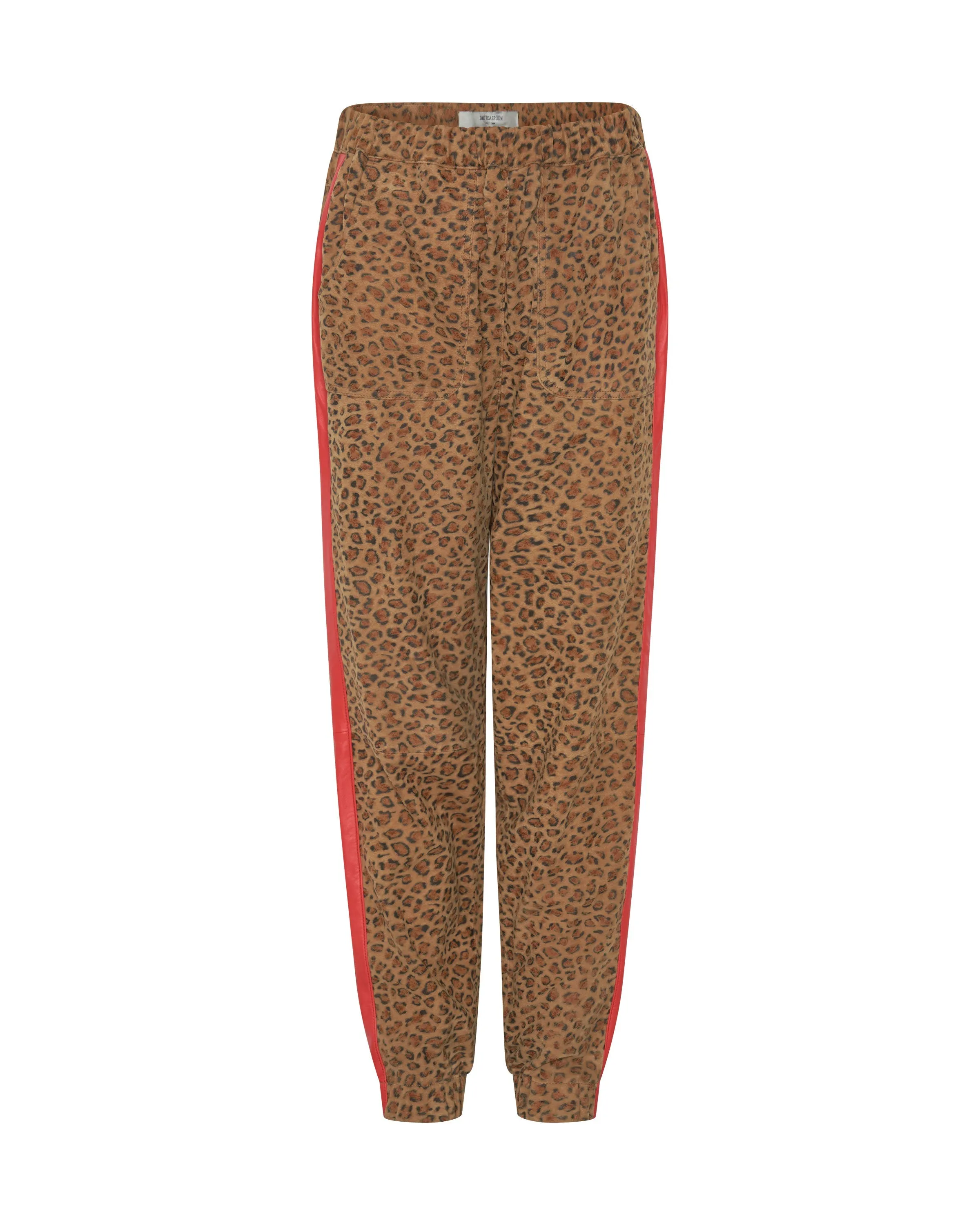 Wild Thing Suede Shabbies Drawstring Boyfriend Pants - Cheetah