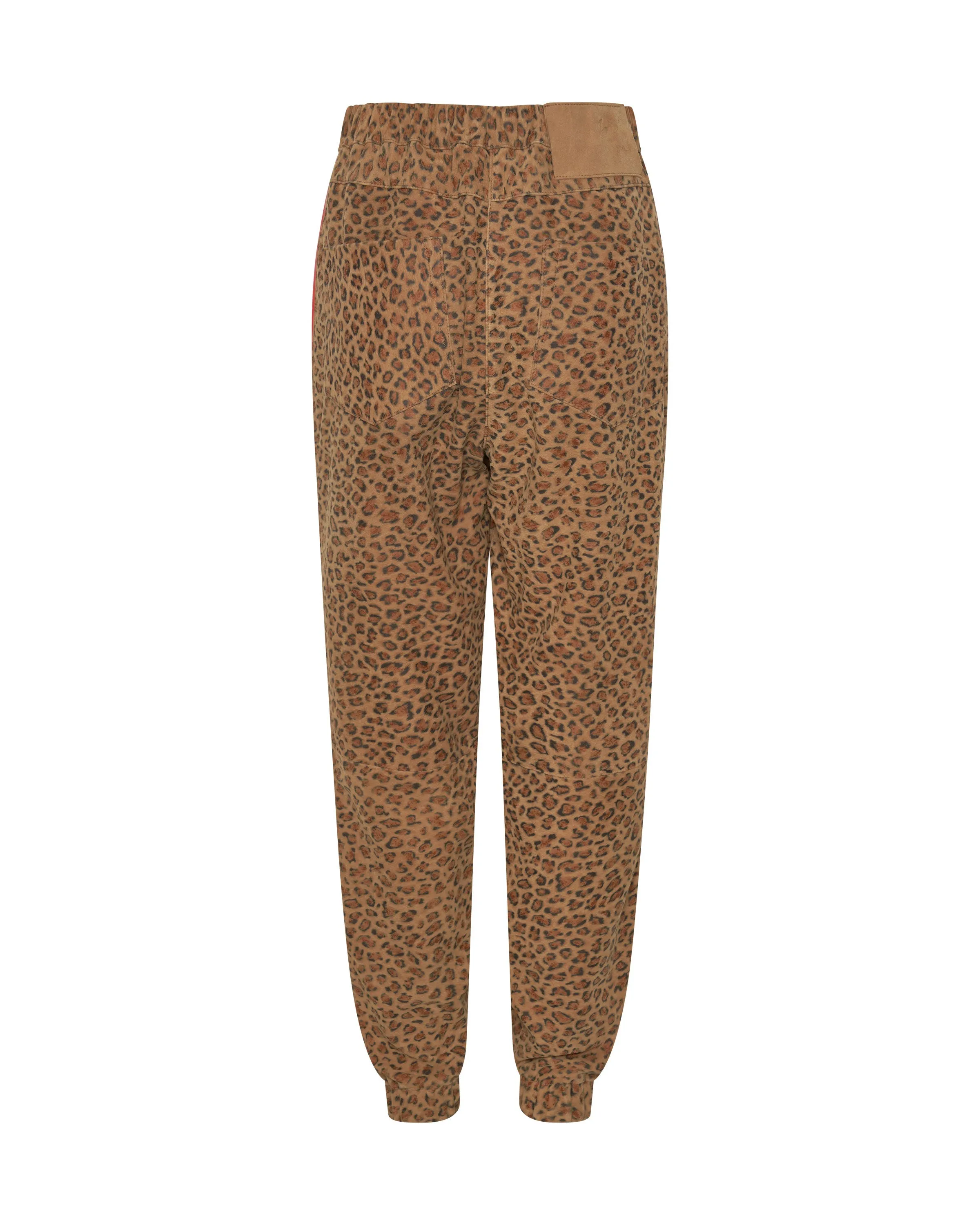 Wild Thing Suede Shabbies Drawstring Boyfriend Pants - Cheetah