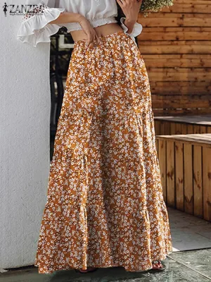 women's  Bohemian Floral Print Wide Leg Pants Plus Size