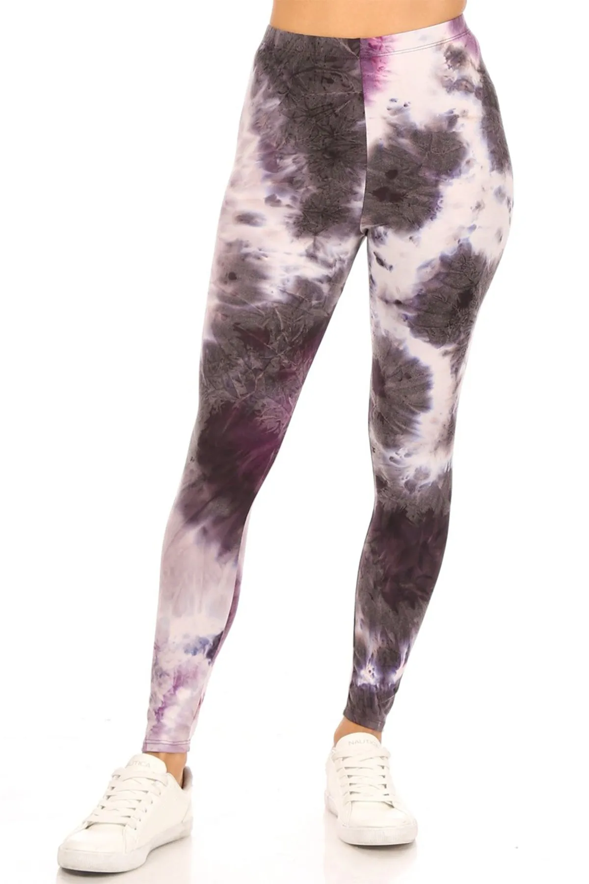 Women's Casual Tie Dye and Solid Color Elastic Band Waist Active Leggings Pants S-3XL