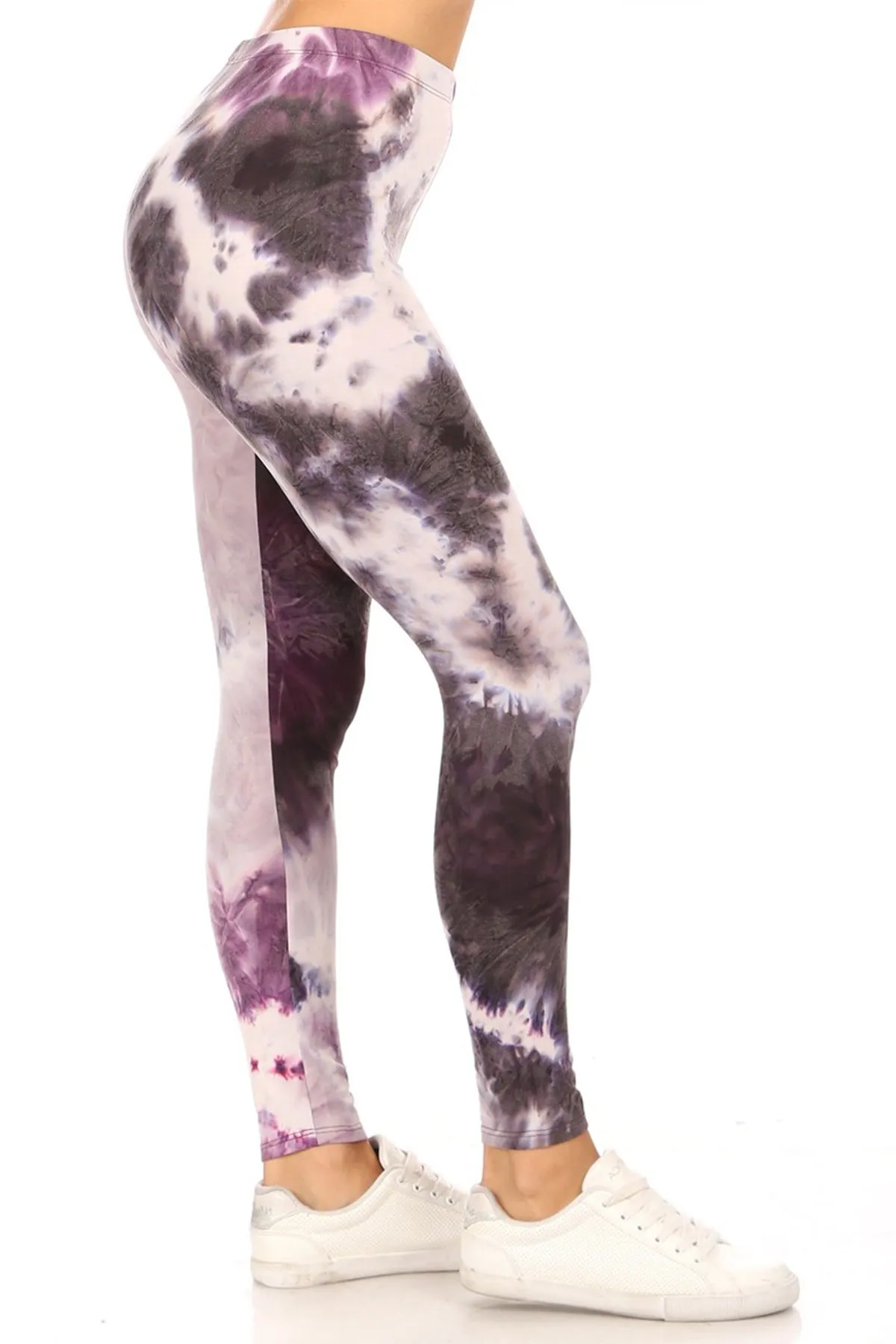 Women's Casual Tie Dye and Solid Color Elastic Band Waist Active Leggings Pants S-3XL