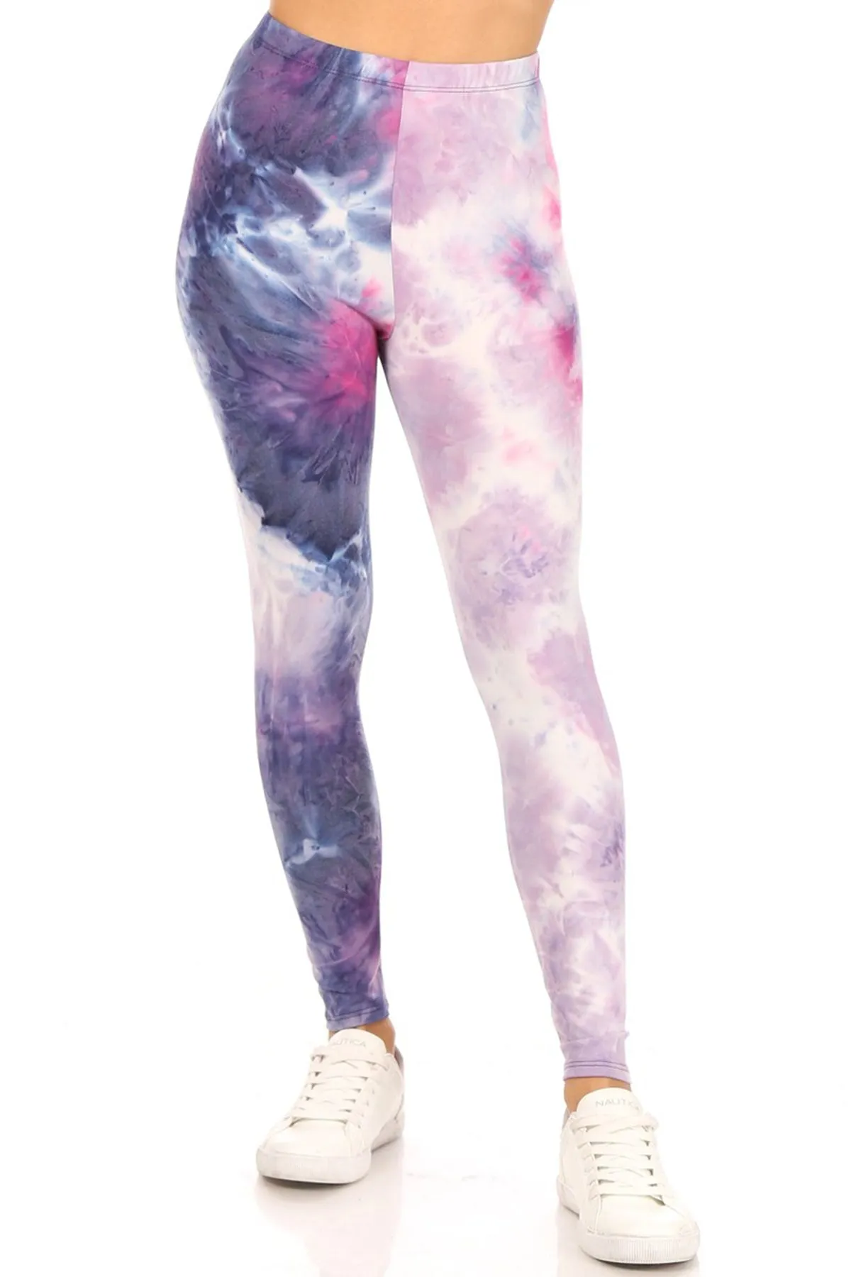 Women's Casual Tie Dye and Solid Color Elastic Band Waist Active Leggings Pants S-3XL