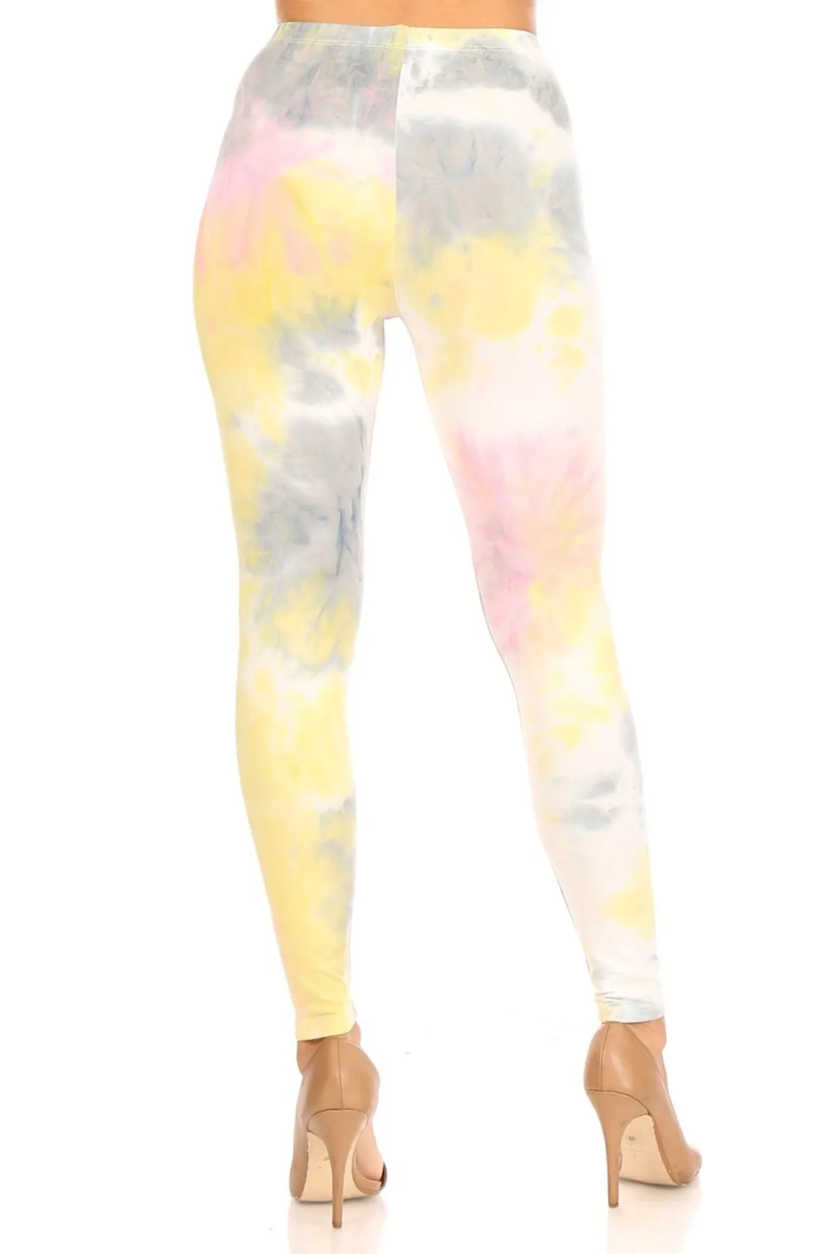 Women's Casual Tie Dye and Solid Color Elastic Band Waist Active Leggings Pants S-3XL