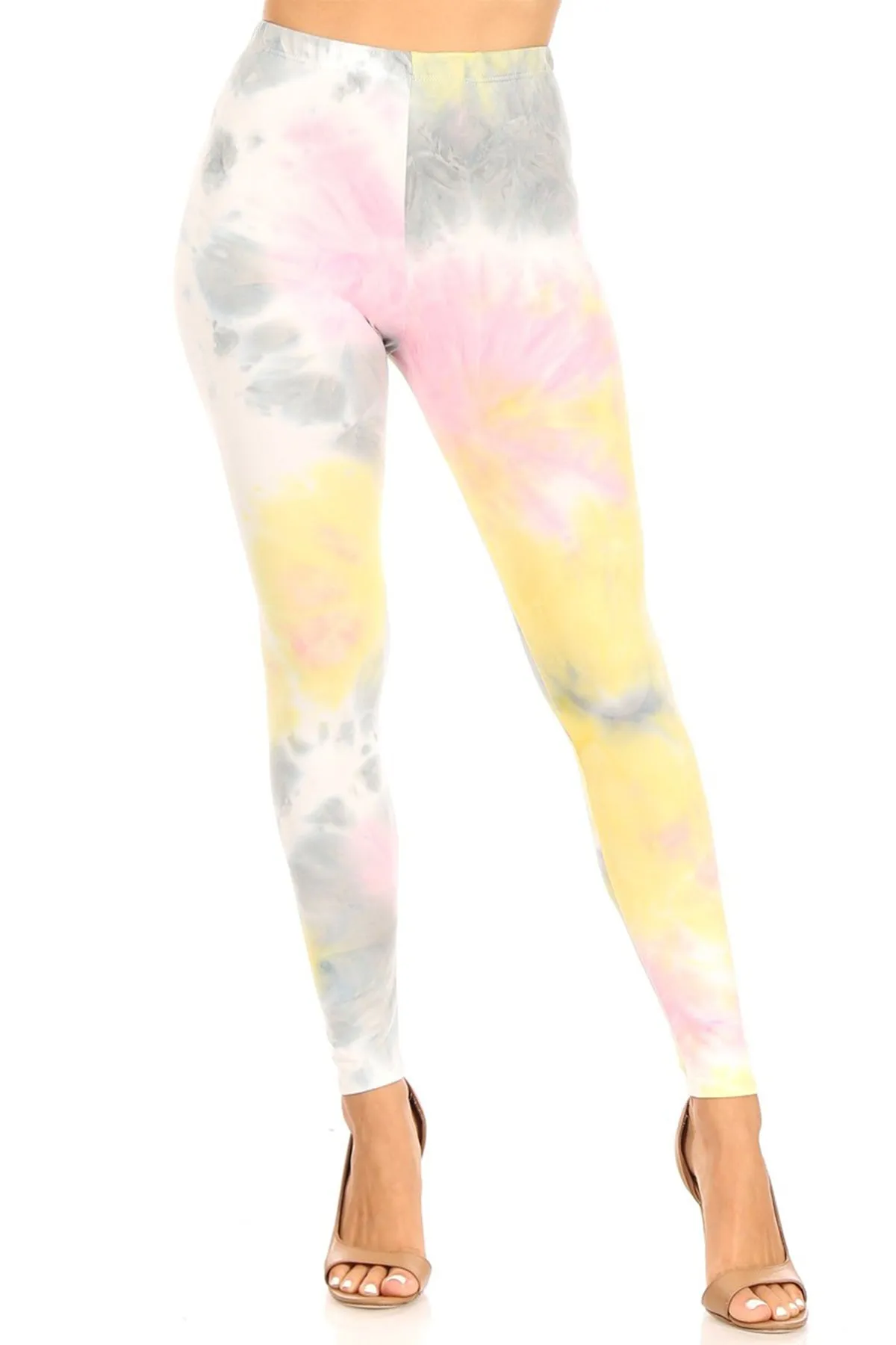 Women's Casual Tie Dye and Solid Color Elastic Band Waist Active Leggings Pants S-3XL