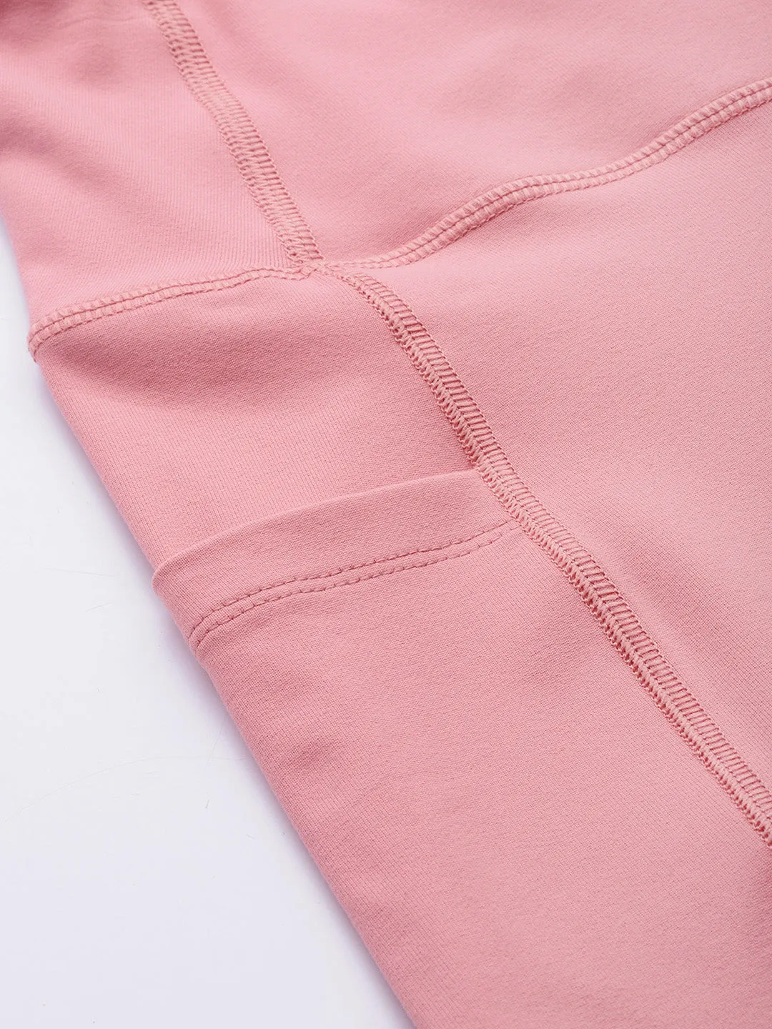 Women's Dusty Pink Solid Dry Fit Bootcut Gym Track Pants
