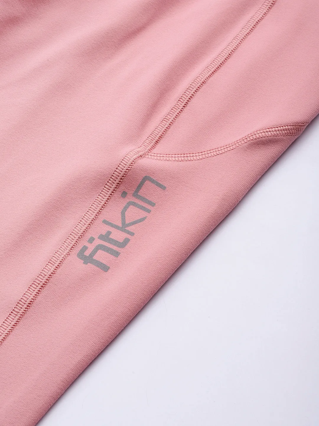 Women's Dusty Pink Solid Dry Fit Bootcut Gym Track Pants