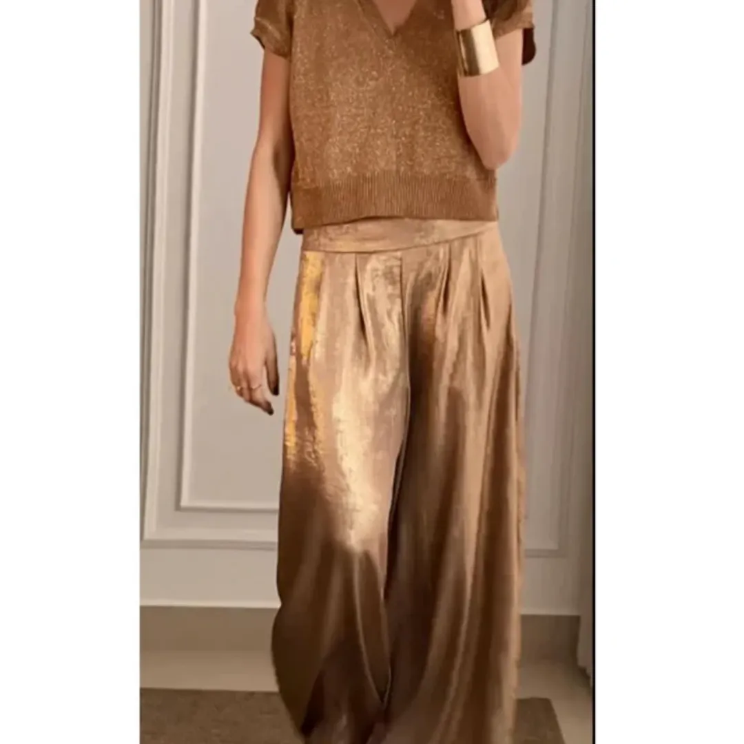 Women's Elegant Wide Leg Palazzo Pants | Low Rise