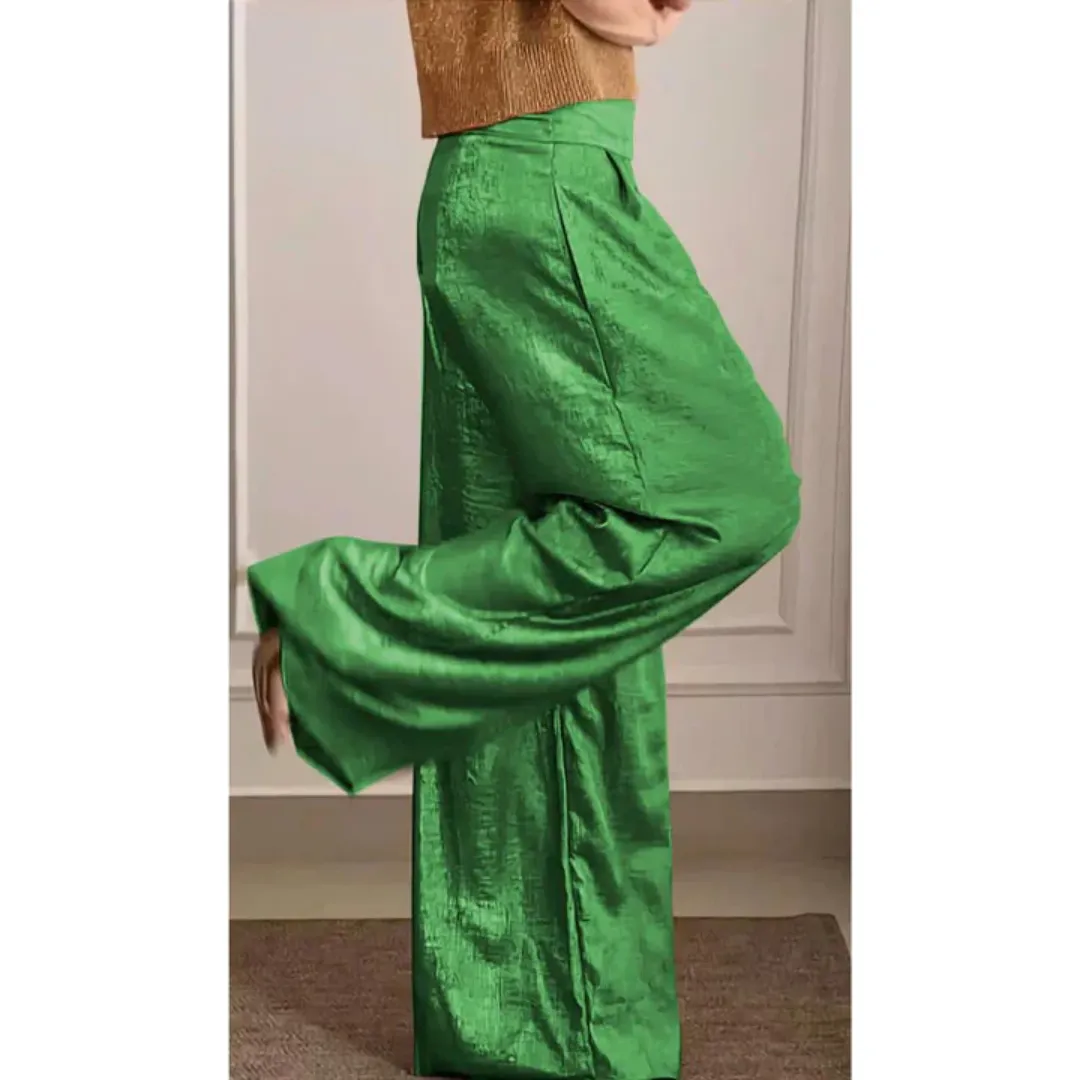 Women's Elegant Wide Leg Palazzo Pants | Low Rise