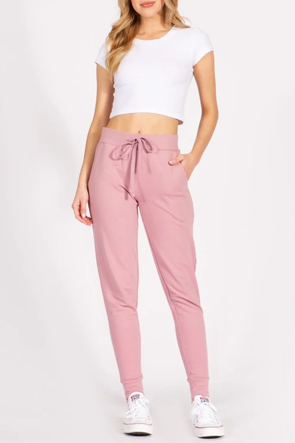 Women's French Terry Jogger Sweatpants drawstring waistband