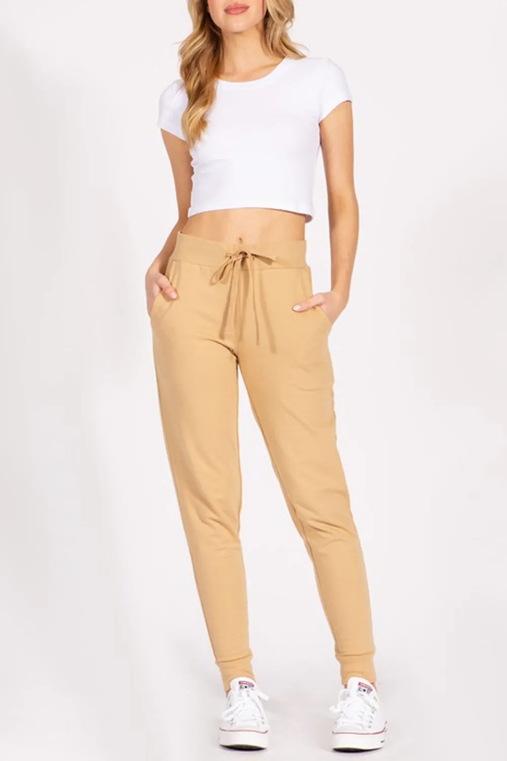 Women's French Terry Jogger Sweatpants drawstring waistband