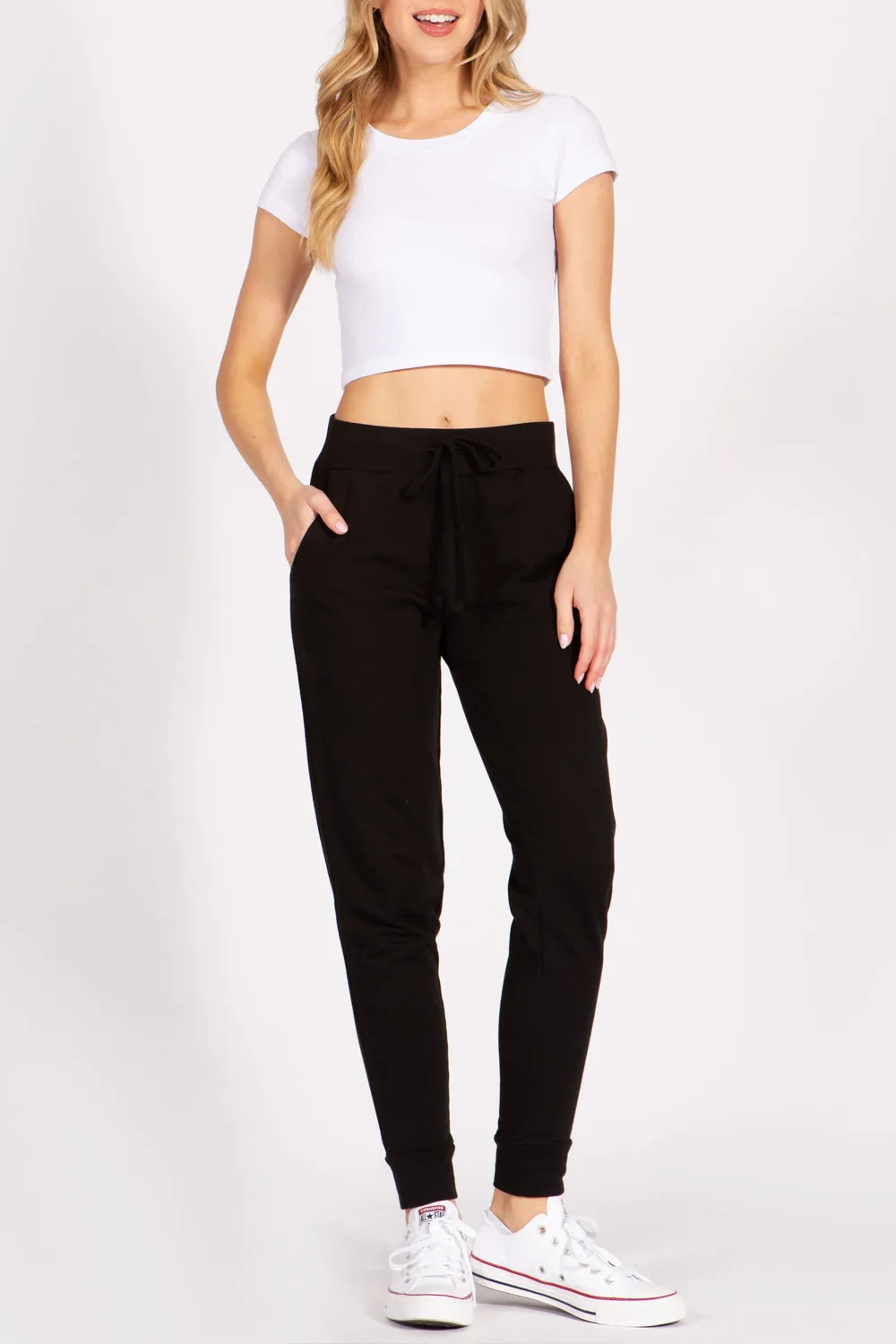 Women's French Terry Jogger Sweatpants drawstring waistband
