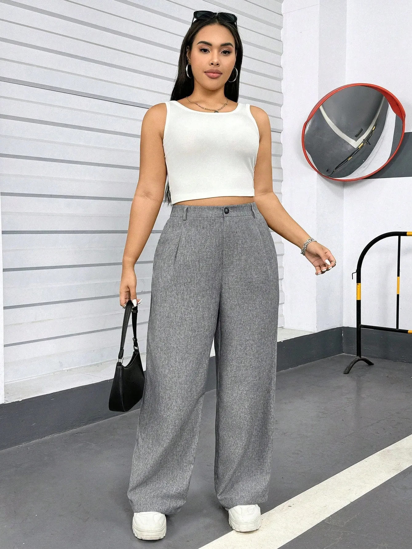 Women's Grey Suit Pants - Plus Size