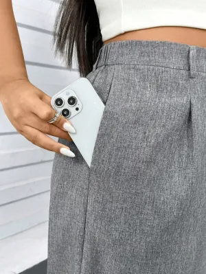 Women's Grey Suit Pants - Plus Size
