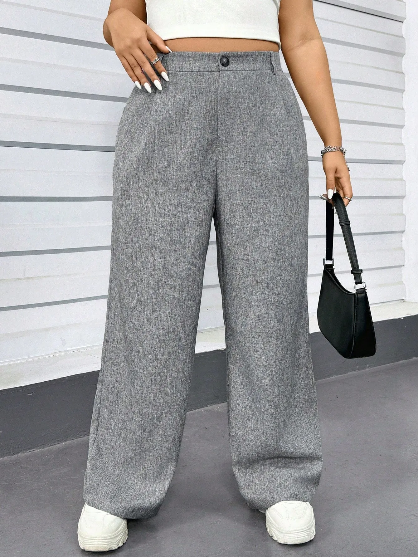 Women's Grey Suit Pants - Plus Size