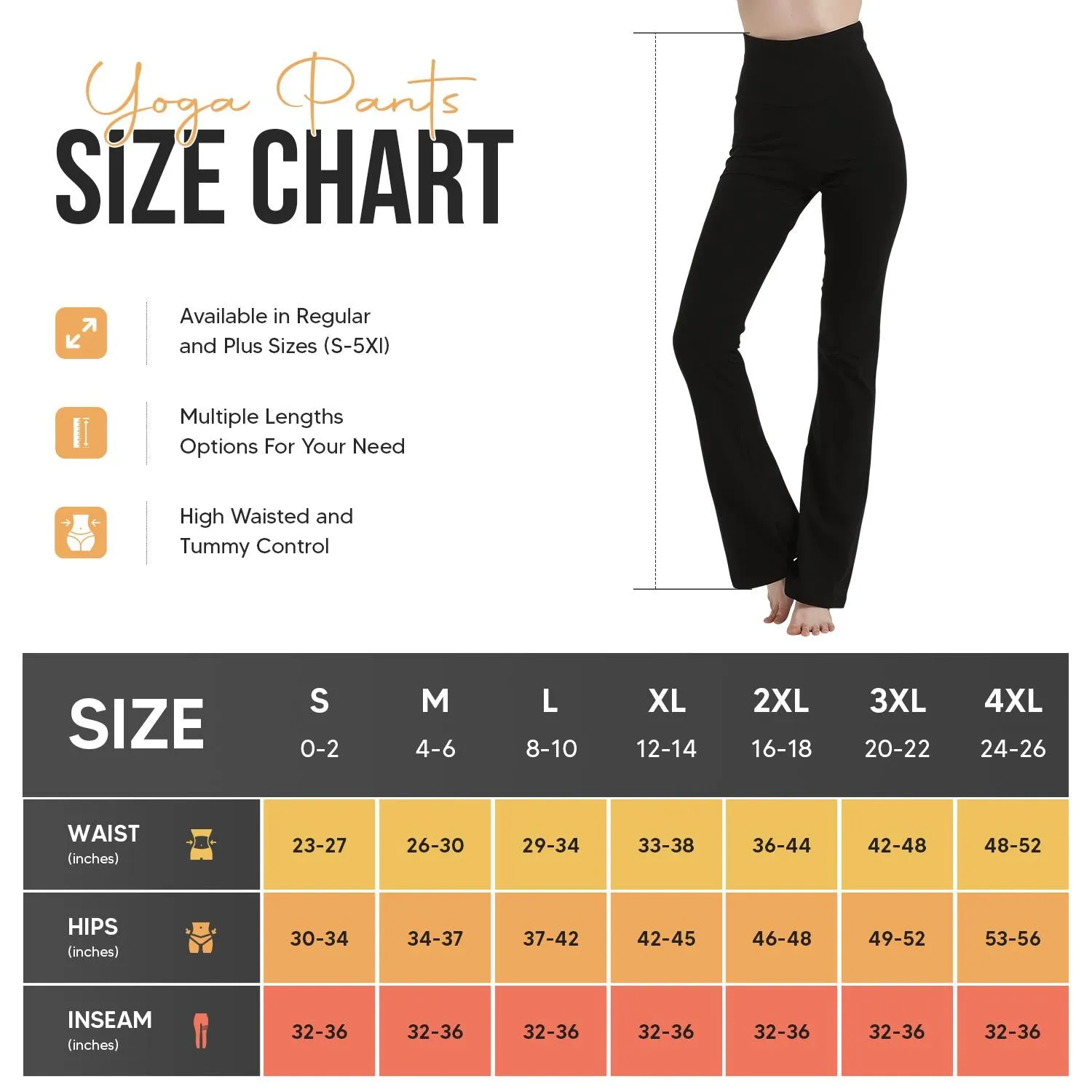 Women's High-Rise Bootcut Flare Yoga Pants 36" Inseam